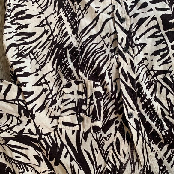 Laura Ashley Abstract Art To Wear 100% Linen Tunic M - Picture 7 of 7